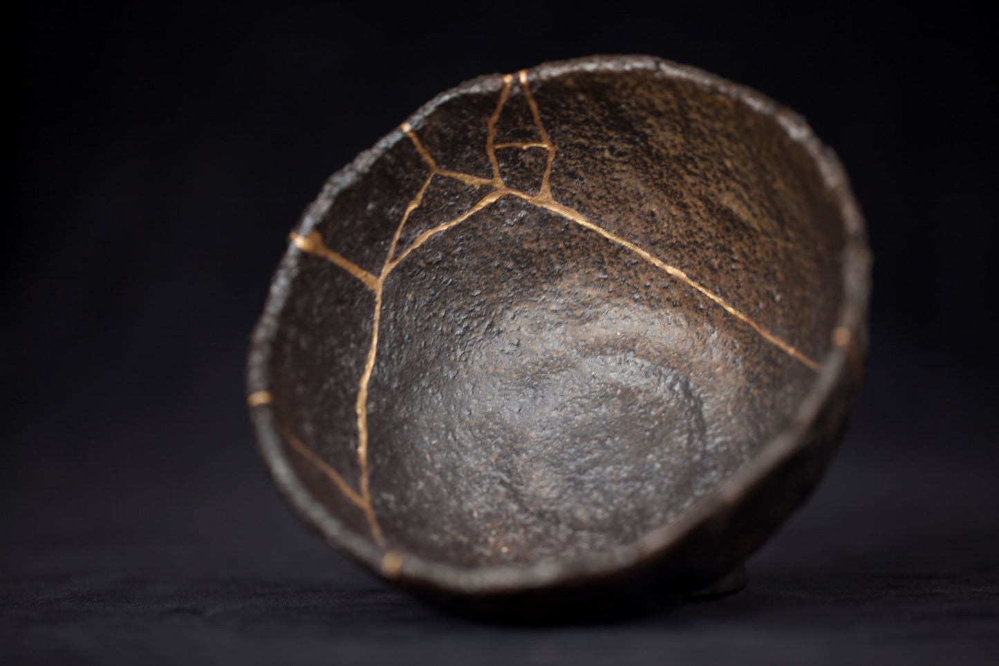 Black Kintsugi Chawan