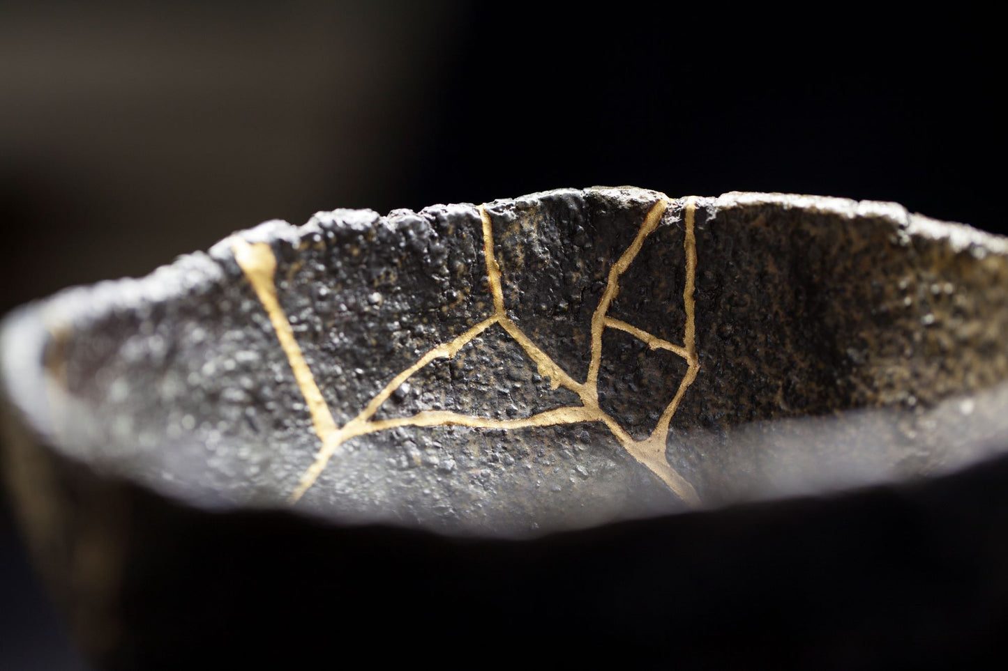 Black Kintsugi Chawan